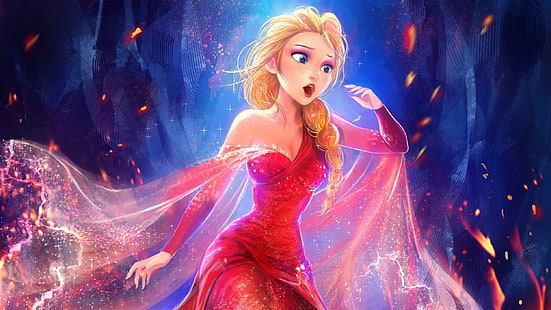 Wallpaper Disney Frozen Queen Anna, Queen Elsa, Cantik, Beku, HD, Wallpaper HD HD wallpaper