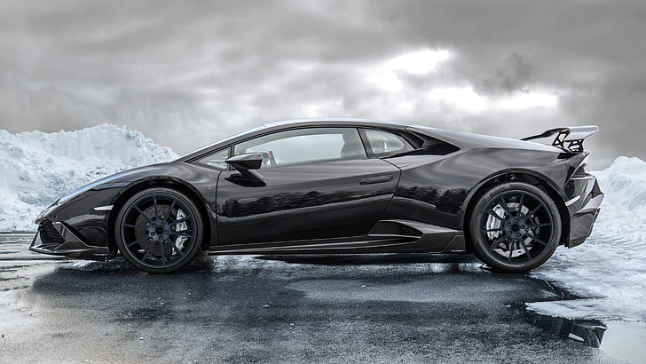 black coupe, Mansory, Lamborghini, Lamborghini Huracan, Wallpaper HD