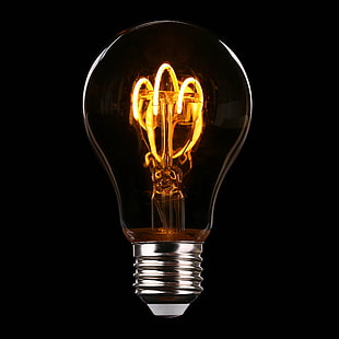 лампа, крупным планом, электричество, энергия, нить накаливания, идея, с подсветкой, свет, лампочка, лампочка, мощность, HD обои HD wallpaper