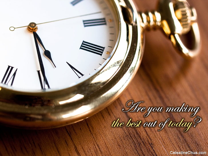 round gold-colored pocket watch, Misc, Motivational, HD wallpaper