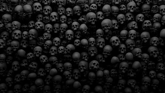 horror, skulls, scary, creepy, Fantasy, HD wallpaper HD wallpaper