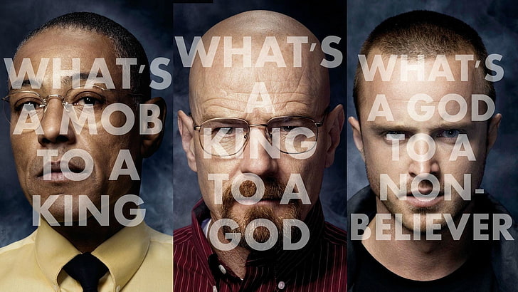 men's yellow button-down top collage, Breaking Bad, collage, TV, men, typography, HD wallpaper