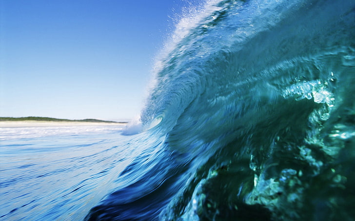gelombang laut, laut, ombak, air, Wallpaper HD