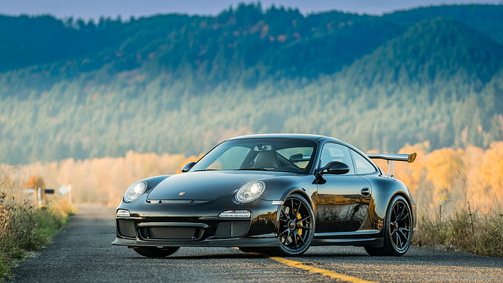 Porsche, Porsche 911 GT3, Schwarzes Auto, Auto, Coupé, Porsche 911 GT3 RS, Sportwagen, HD-Hintergrundbild