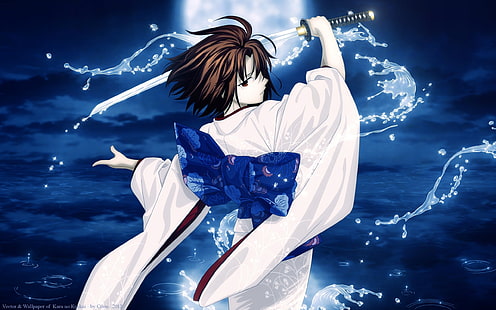 Water kara no kyoukai katana moon ryougi shiki Anime skyscapes فتيات أنيمي 2560x1600 Space Moons HD Art ، water ، Kara no Kyoukai، خلفية HD HD wallpaper