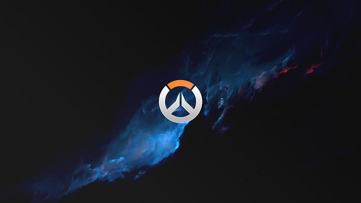 logotipo redondo blanco y naranja, Overwatch, logotipo, Fondo de pantalla HD