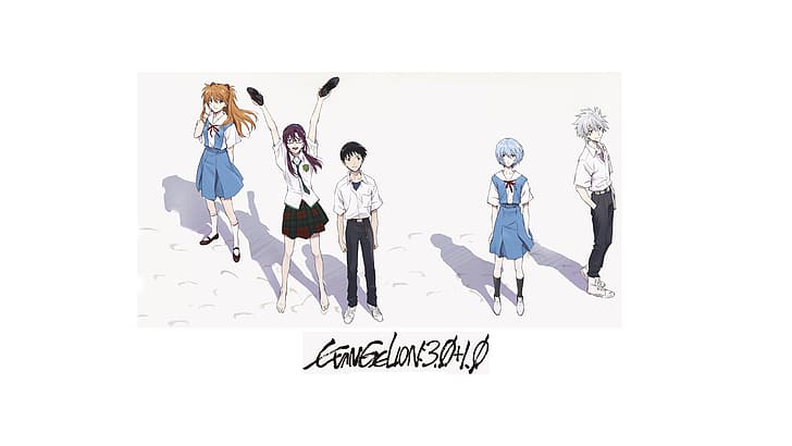 Neon Genesis Evangelion, Eva, anime, Asuka Langley Soryu, Ikari Shinji, Ayanami Rei, Kaworu Nagisa, Mari Makinami, evangelion: 3.0 + 1.0, 4K, Fondo de pantalla HD