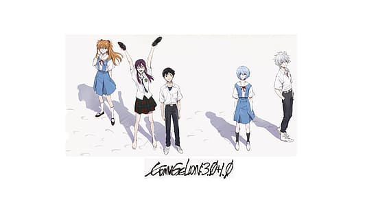 Neon Genesis Evangelion, Eva, anime, Asuka Langley Soryu, Ikari Shinji, Ayanami Rei, Kaworu Nagisa, Mari Makinami, evangelion: 3.0 + 1.0, 4K, Tapety HD HD wallpaper