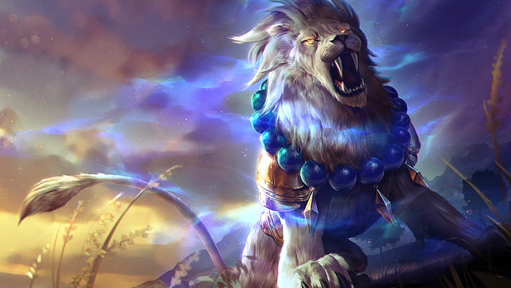 Lion Roar Colorful Fantasy Artwork, Fondo de pantalla HD