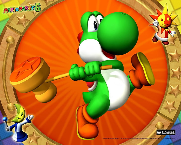 Mario, Mario Party 6, Yoshi, Wallpaper HD
