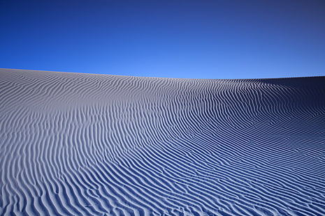5K, Голубое небо, Песчаные дюны, Пустыня, HD обои HD wallpaper