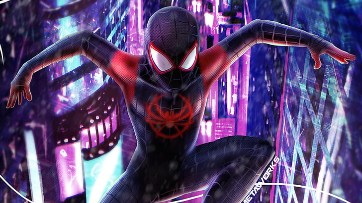 Film, Spider-Man: In den Spinnenvers, Miles Morales, HD-Hintergrundbild