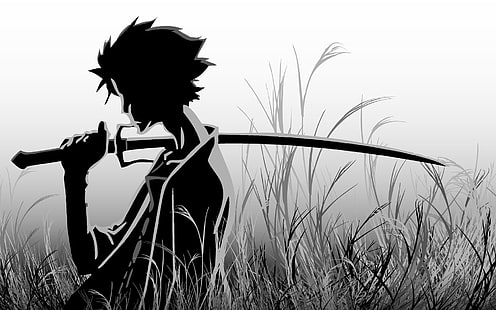 personnage d'anime tenant l'illustration de l'épée, anime, katana, garçons anime, Samurai Champloo, Fond d'écran HD HD wallpaper