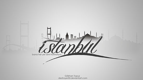 Istanbul-Text, die Türkei, islamische Architektur, Sultan Ahmed Mosque, Typografie, HD-Hintergrundbild HD wallpaper