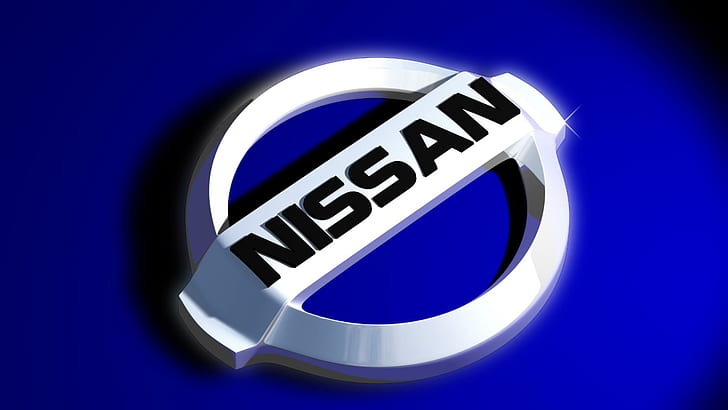 Godło Nissana, Nissan, emblemat, logo, samochody, Tapety HD