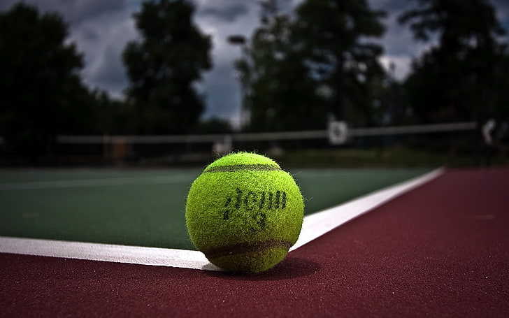 bola de tênis verde, tênis, bola, quadra, HD papel de parede