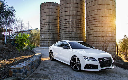 Audi RS7, Audi, RS7, white, front, HD wallpaper HD wallpaper