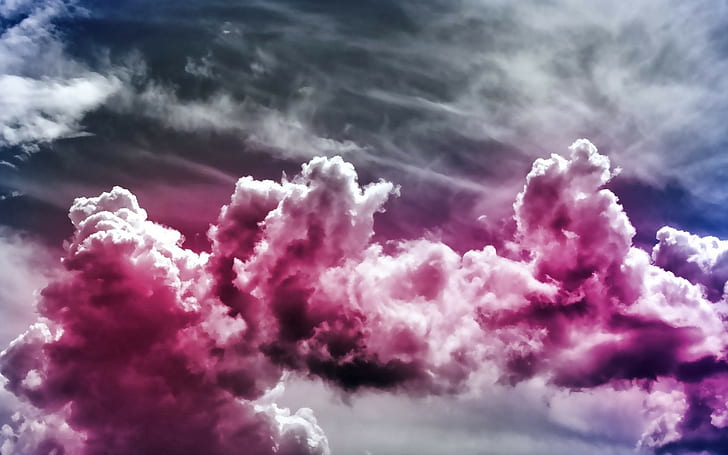 الغيوم ، الفن الرقمي ، السماء، خلفية HD