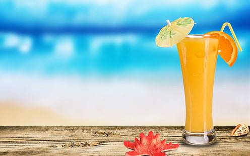 Cocktail aus Orangensaft, Cocktail, Orange, Saft, HD-Hintergrundbild HD wallpaper