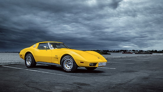 żółte samochody, samochód, Corvette, Chevrolet Corvette, Chevrolet Corvette C3, Tapety HD HD wallpaper
