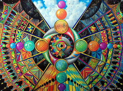 Artistico, psichedelico, colorato, colori, occhi, Sfondo HD HD wallpaper