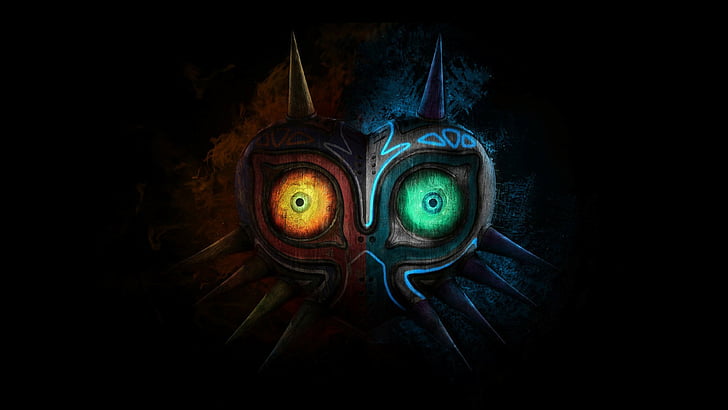 green and orange owl wallpaper, The Legend of Zelda: Breath of the Wild, best games, mask, Wii U, NX, HD wallpaper