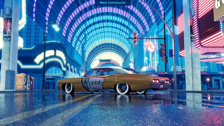 The Crew 2, impala, Chevrolet Impala, in-game, screen shot, video games, game poster, Low Rider S, HD wallpaper