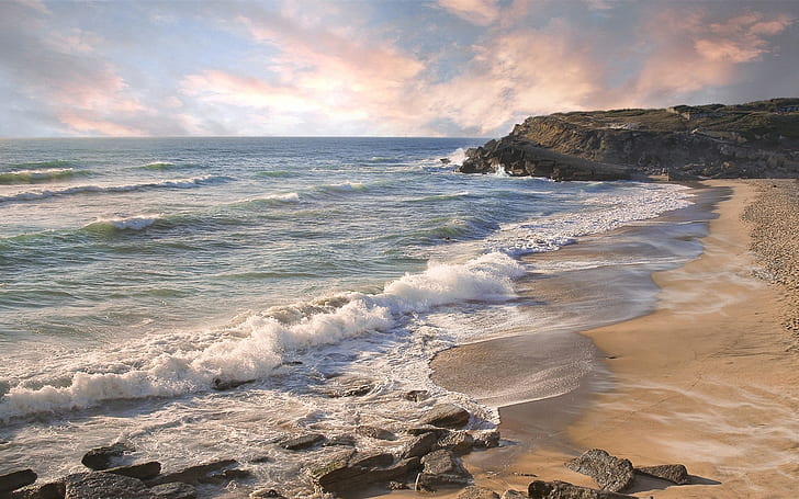 Coast landscape, nature, beach, sea, Coast, Landscape, Nature, Beach, Sea, HD wallpaper