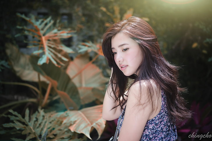 Models, Chén Sīyǐng, Asian, Garden, Girl, Hair, Model, Taiwanese, HD wallpaper