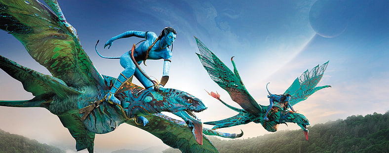 Escena de la película Avatar, Jake Sully, Neytiri, Ikran Makto, Seze, Avatar, 4K, Fondo de pantalla HD HD wallpaper