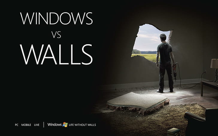 Windows Vs Walls Image Download, windows vs wall, download, immagine, muri, windows, Sfondo HD