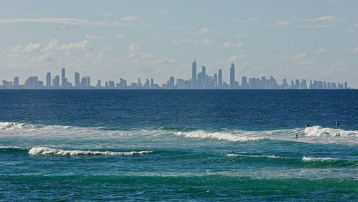 Cities, Gold Coast, Australia, City, Ocean, Queensland, Rainbow Bay, Sea, HD wallpaper