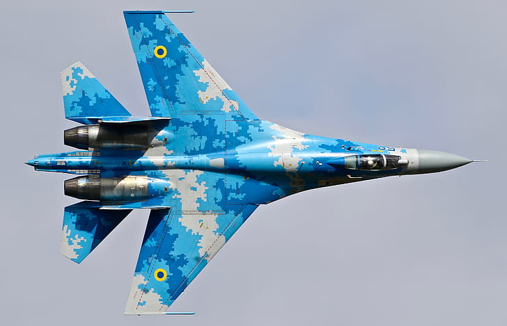 Myśliwiec, Ukraina, Su-27, ukraińskie siły powietrzne, Tapety HD