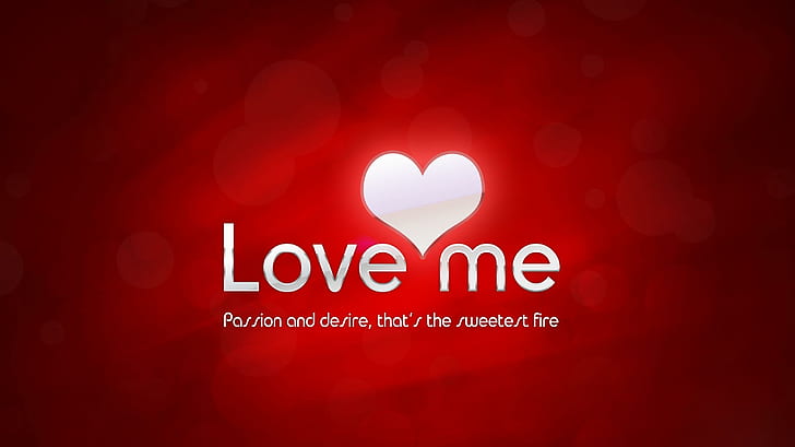 Love Me., heart, love, 3d and abstract, HD wallpaper