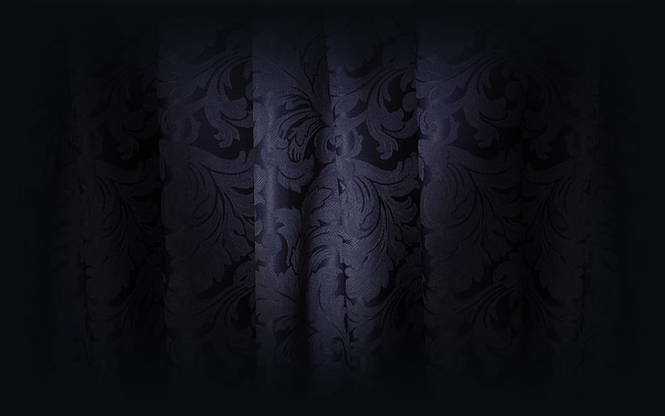 curtain, ornamented, velvet, HD wallpaper
