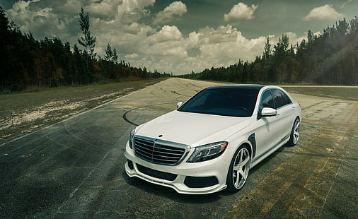 Mercedes-Benz, S Class, สีขาว mercedes benz c class, Mercedes-Benz, S Class, S 550, brabus, Vellano Wheels, สีขาว, วอลล์เปเปอร์ HD HD wallpaper