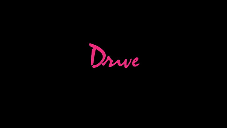 Drive, tipografia, sfondo nero, film, Sfondo HD