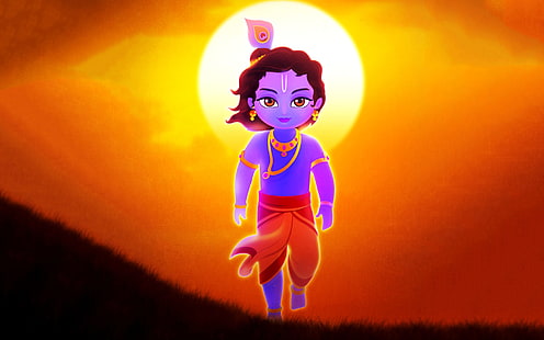 Илюстрация на Бог Кришна, илюстрация на Кришна, Бог, Господ Кришна, HD тапет HD wallpaper