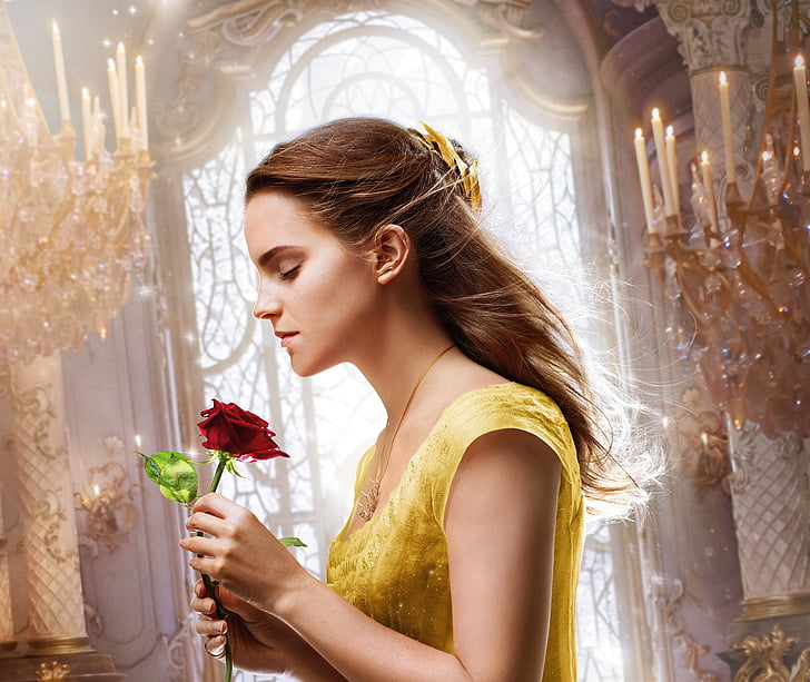 Emma Watson รับบทเป็น Belle จาก The Beauty and the Beast, Emma Watson, Beauty and the Beast, Belle, 2017, วอลล์เปเปอร์ HD