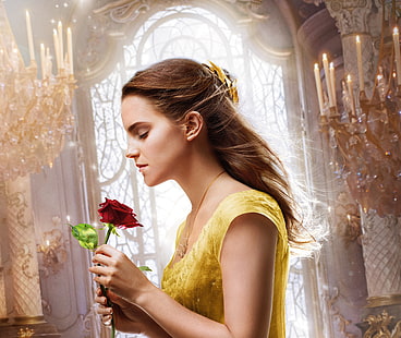 Emma Watson, Beauty and the Beast, Belle, 2017, Wallpaper HD HD wallpaper