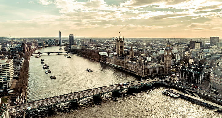 Londres vista de cima, Londres, vista, acima, HD papel de parede