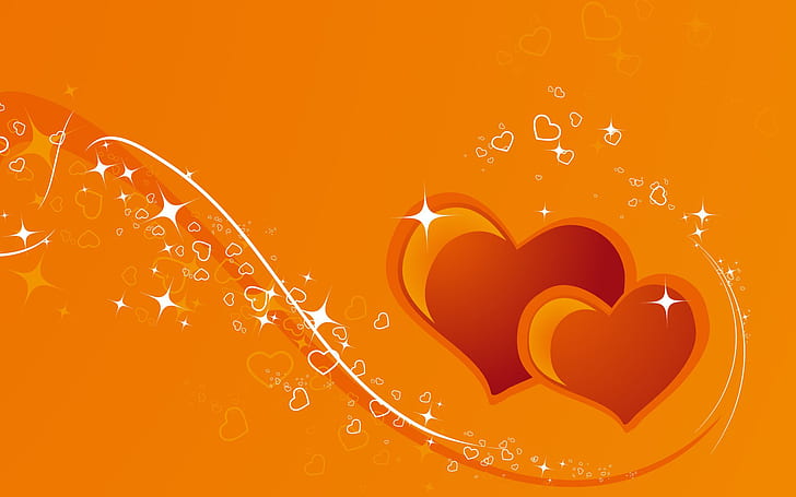 Coeurs d'amour, illustration de deux coeurs, amour, coeurs, Fond d'écran HD