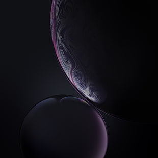 Bubbles, Grey, iPhone XR, iOS 12, Stock, HD, Tapety HD HD wallpaper