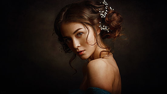 Georgy Chernyadyev, wanita, model, wajah, potret, Wallpaper HD HD wallpaper