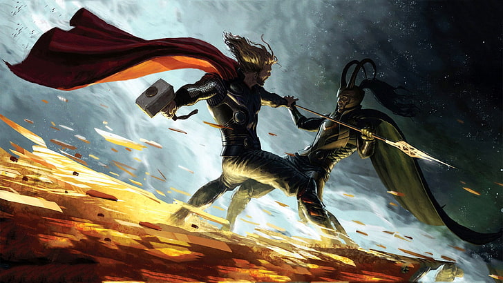 Thor, Loki, Fond d'écran HD
