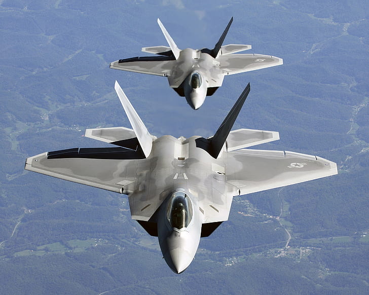Lockheed Martin F-22 Raptor, U. S. Air Force, aerei da guerra, Sfondo HD