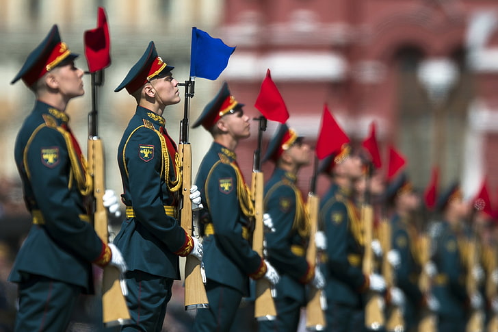 waffen, urlaub, siegtag, soldaten, parade, fahnen, rotes quadrat, 9. mai, HD-Hintergrundbild