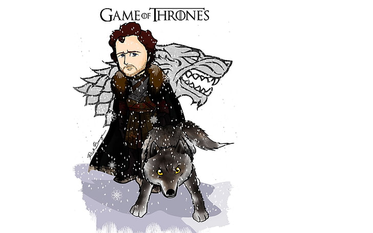 Game of Thrones graphic art, Game of Thrones, cartoon, Robb Stark, HD wallpaper