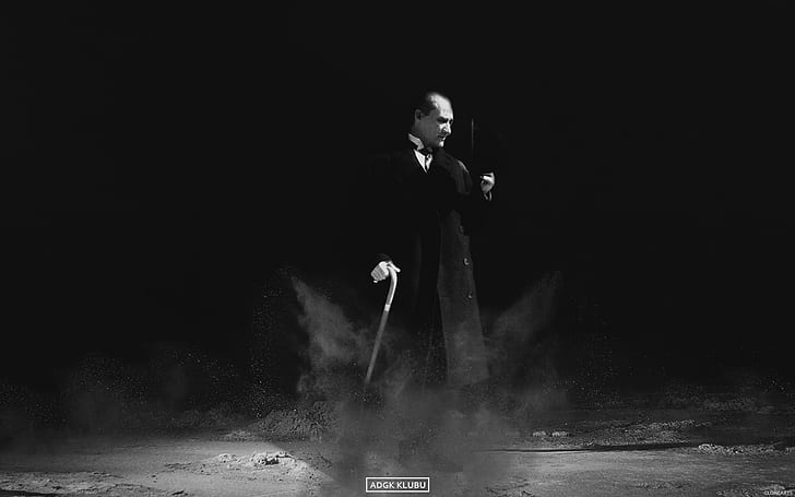 bengala cinza para adulto, Mustafa Kemal Atatürk, turco, HD papel de parede