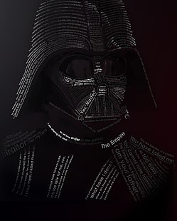 star wars darth vader типография типографски портрет 1280x1594 видео игри Star Wars HD Art, Star Wars, Darth Vader, HD тапет HD wallpaper